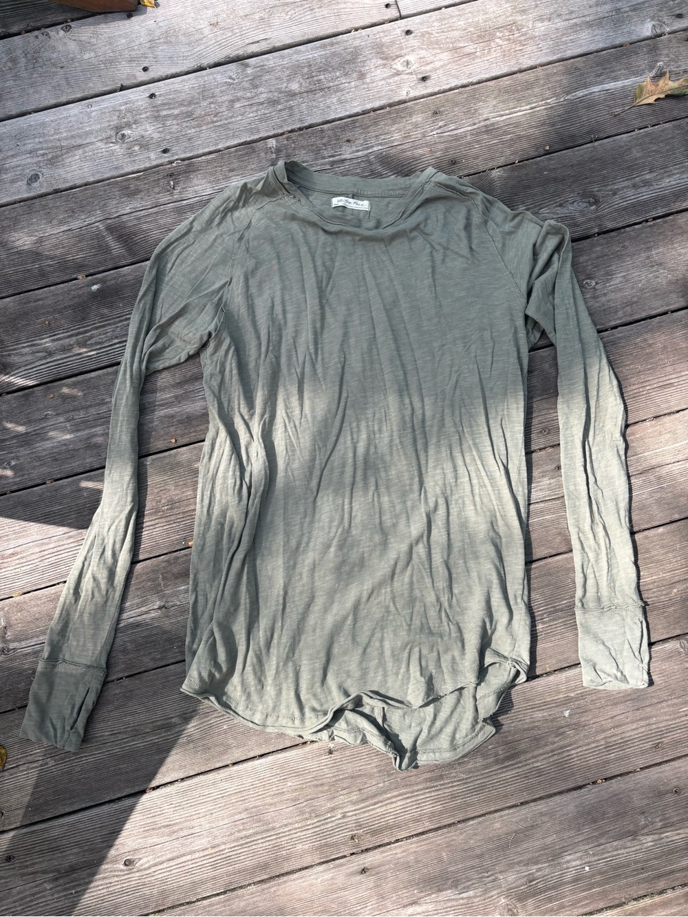 Free People Arden Tee in Washed Army Green